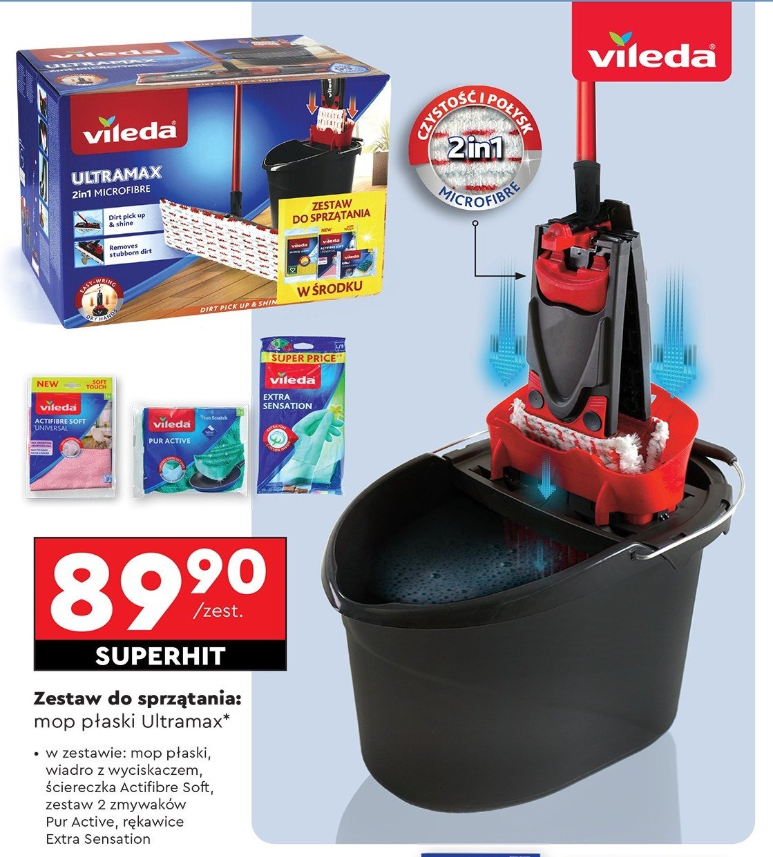 Mop ultramax + zestaw do sprz膮tania Vileda promocja