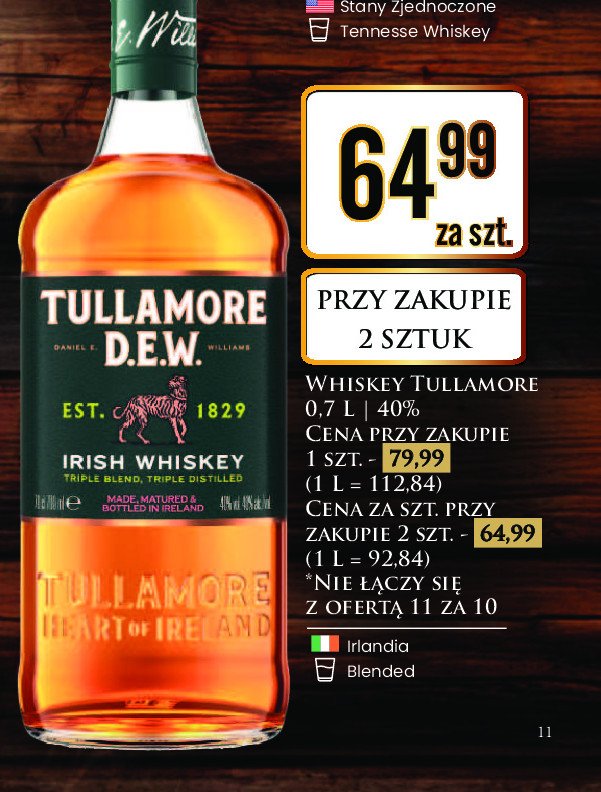 Whiskey Tullamore dew original promocja w Dino