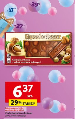 Czekolada mleczna z ca艂ymi orzechami Alpen gold nussbeisser promocja