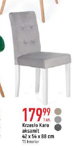 Krzesło karo aksamit 42 x 54 x 88 cm Ts interior promocja