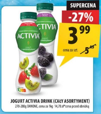 Jogurt Activia Drink cały asortyment Danone promocja w Arhelan