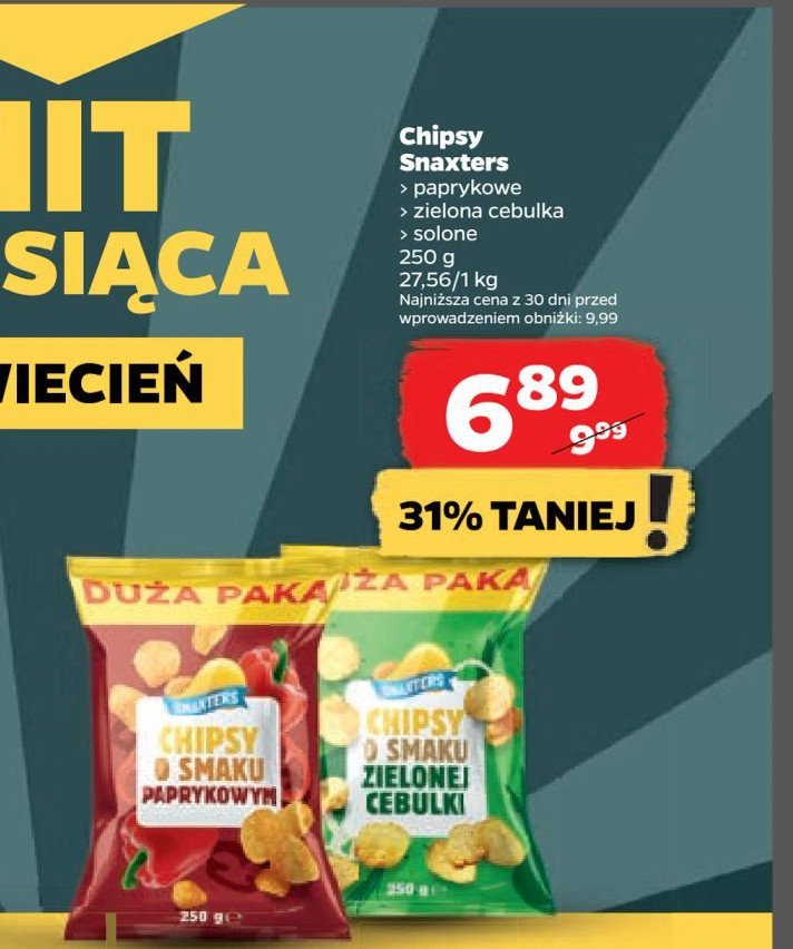 Chipsy zielona cebulka Snaxters promocja w Netto