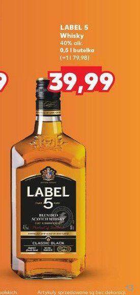 Whisky Label 5 promocja w Stokrotka