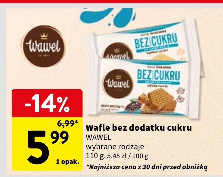 Wafle bez dodatku cukru Wawel promocja