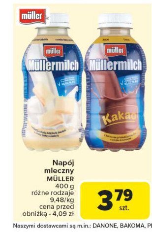 Napój mleczny czekoladowy Mullermilch promocja w Carrefour