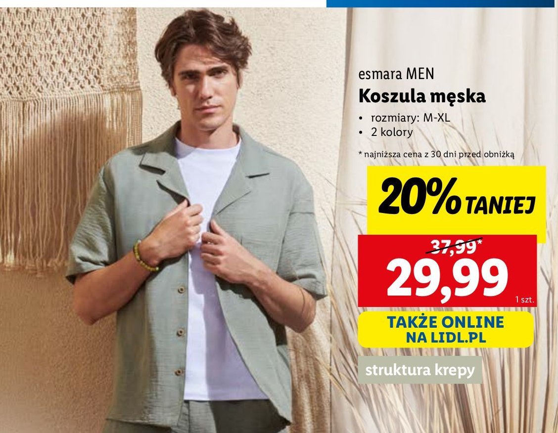 Koszulka męska m-xl Esmara promocja w Lidl