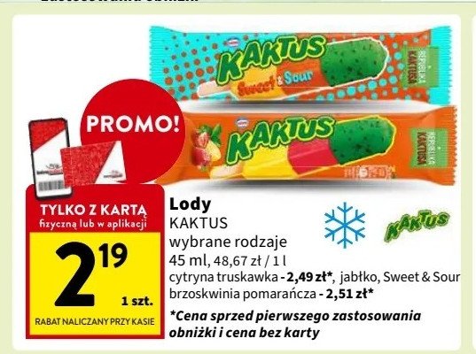 Lód lava brzoskwinia-pomarańcza Nestle kaktus promocja