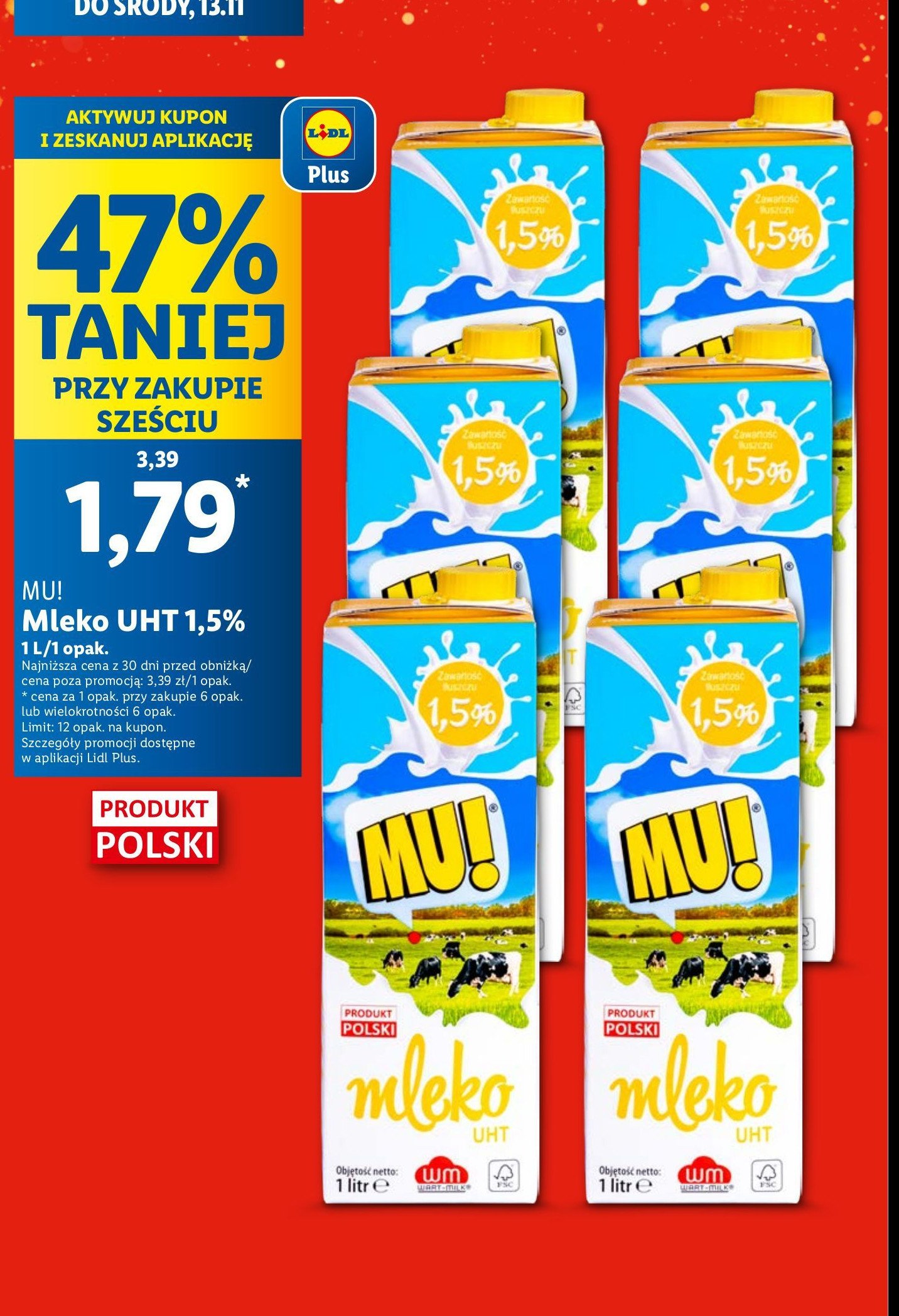 Mleko 1.5% Mu! promocja