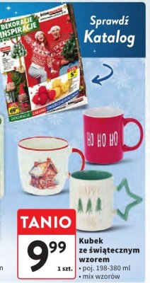 Kubek ze świątecznym wzorem promocja w Intermarche