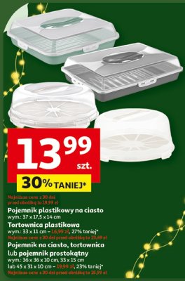 Pojemnik plastikowy na ciasto wym.: 37 x 17,5 x 14 cm promocja w Auchan