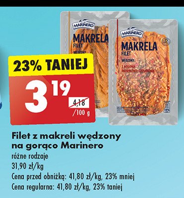 Makrela wędzona z posypką Marinero promocja w Biedronka