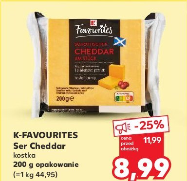 Ser cheddar kostka K-classic favourites promocja