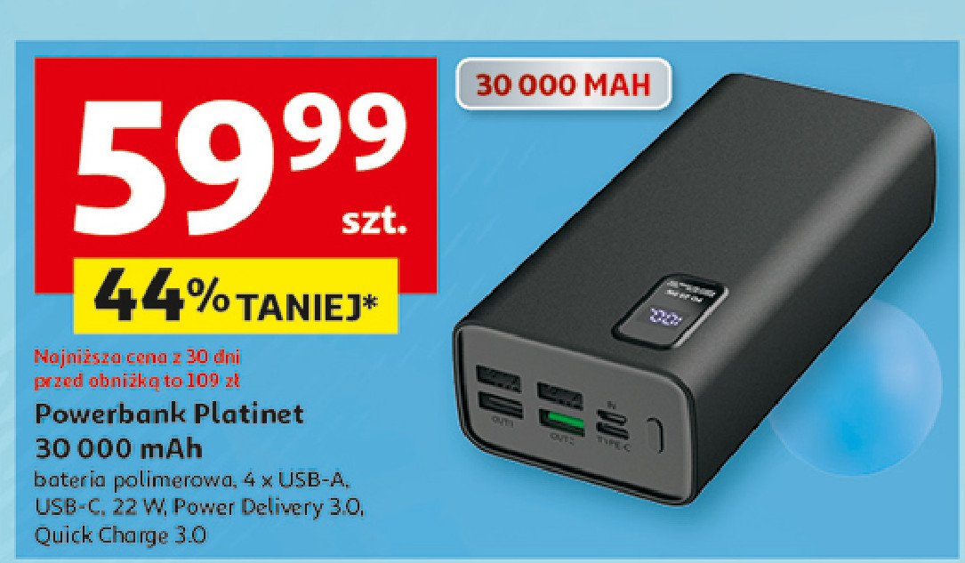 Power bank 30000 mah Platinet promocja