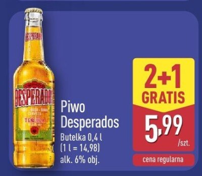 Piwo Desperados butelka 0,4 l promocja w Aldi
