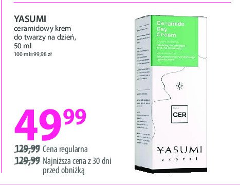 Krem do twarzy regenerujący z ceramidami Yasumi promocja