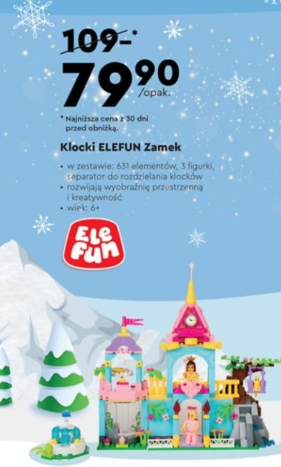 Klocki drewniane - śnieżny zamek Elefun promocja