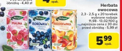 Herbat borówka z kwiatem chabru Herbapol promocja w Carrefour