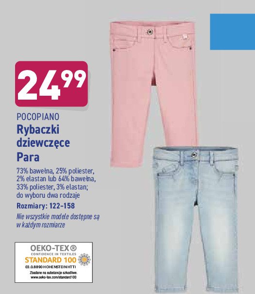 Rybaczki dziewczęce jeans 122-158 Pocopiano promocja
