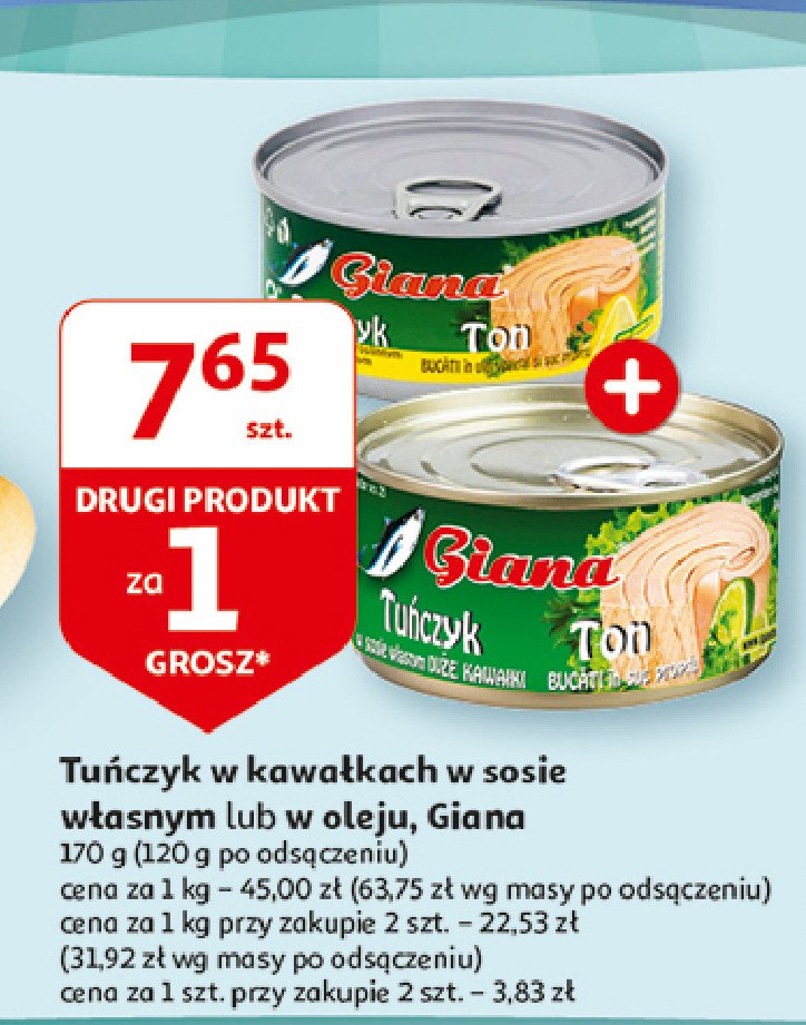 Tuńczyk kawałki w oleju roślinnym Giana promocja w Auchan
