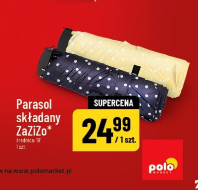 Parasol składany ZaZiZo żółty promocja w POLOmarket