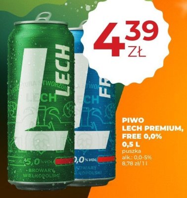 Piwo Lech Premium, Free 0,0% 0,5 L promocja w Duży Ben
