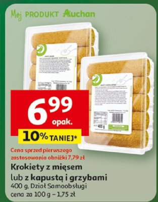 Krokiety z mięsem lub z kapustą i grzybami Auchan promocja w Auchan