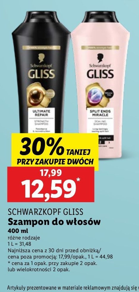 Szampon do włosów spajający końcówki Gliss kur hair repair split ends miracle promocja