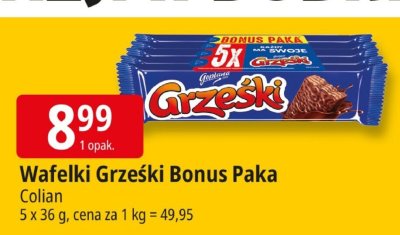 Wafelki Grzeski Bonus Paka Colian promocja w Leclerc