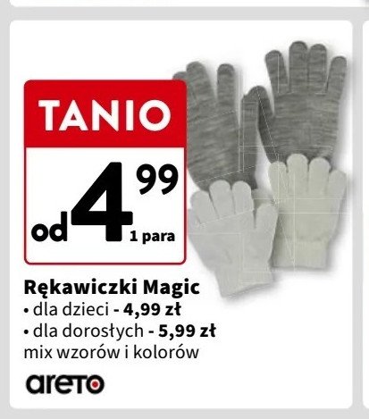 Rękawiczki dla dorosłych magic Areto promocja w Intermarche