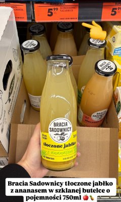 Sok Bracia Sadownicy tłoczone jabłko z ananasem promocja w Biedronka