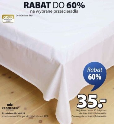 Prześcieradło KRONBORG VANJA promocja w Jysk