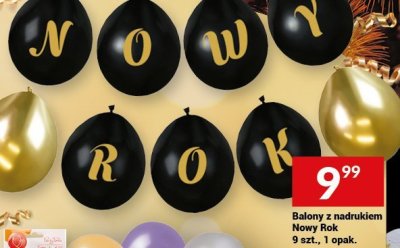 Balony z nadrukiem Nowy Rok 9 szt., 1 opak. promocja w Twój Market
