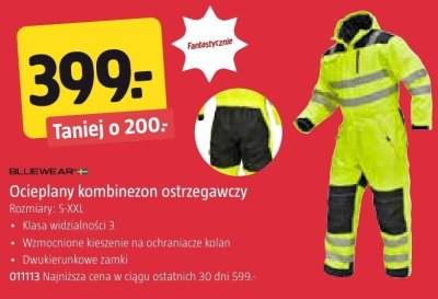 Ocieplany kombinezon ostrzegawczy promocja w Jula