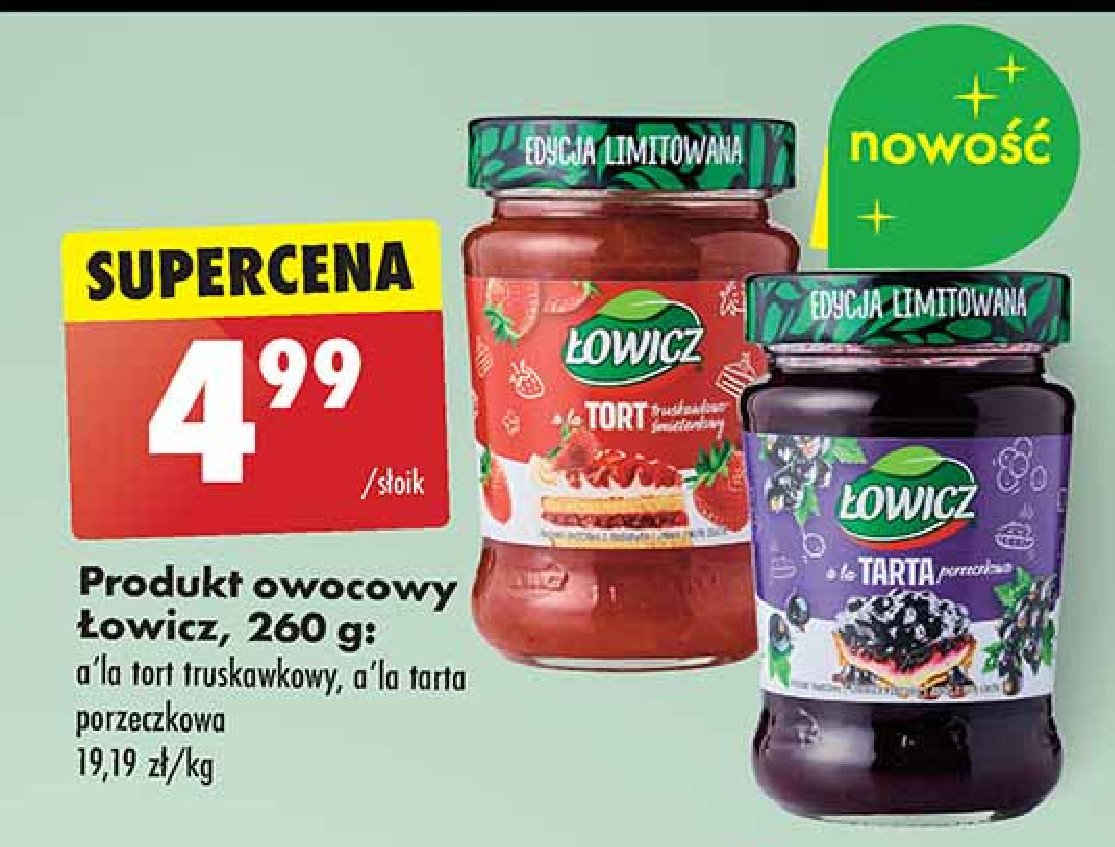 Dżem a la tarta porzeczkowa Łowicz promocja w Biedronka