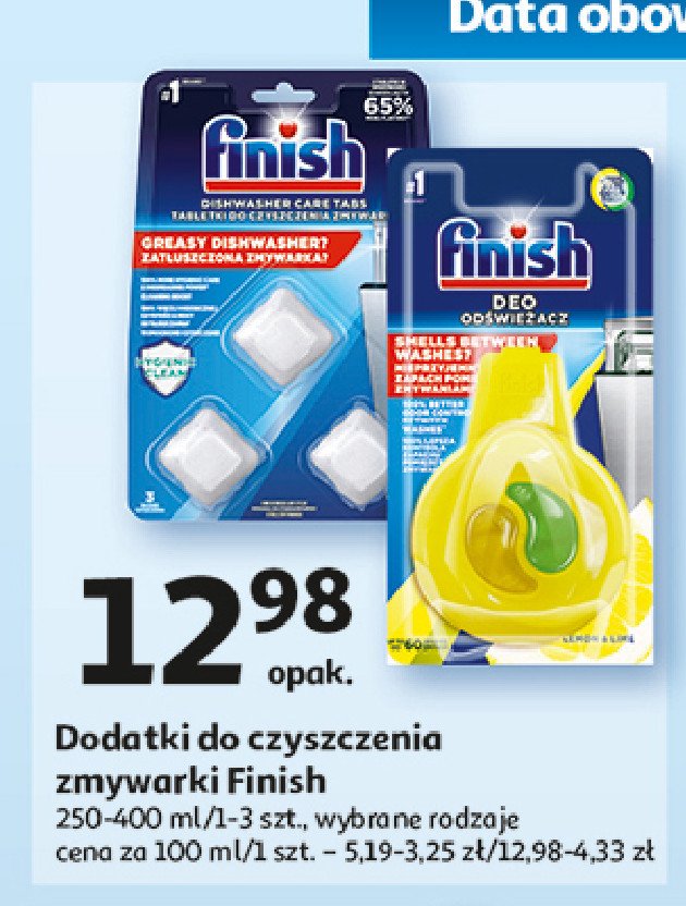 Tabletki do czyszczenia zmywarki Finish do czyszczenia zmywarek promocja w Auchan