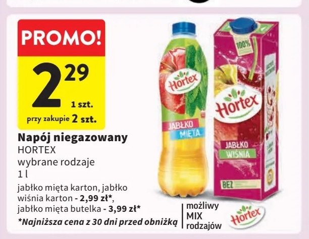 Napój jabłko - mięta Hortex promocja