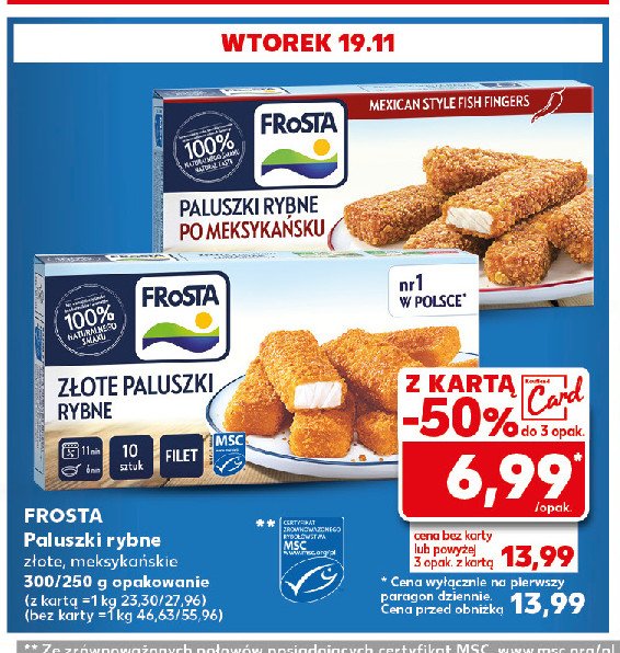 Paluszki meksykańskie Frosta promocja w Kaufland