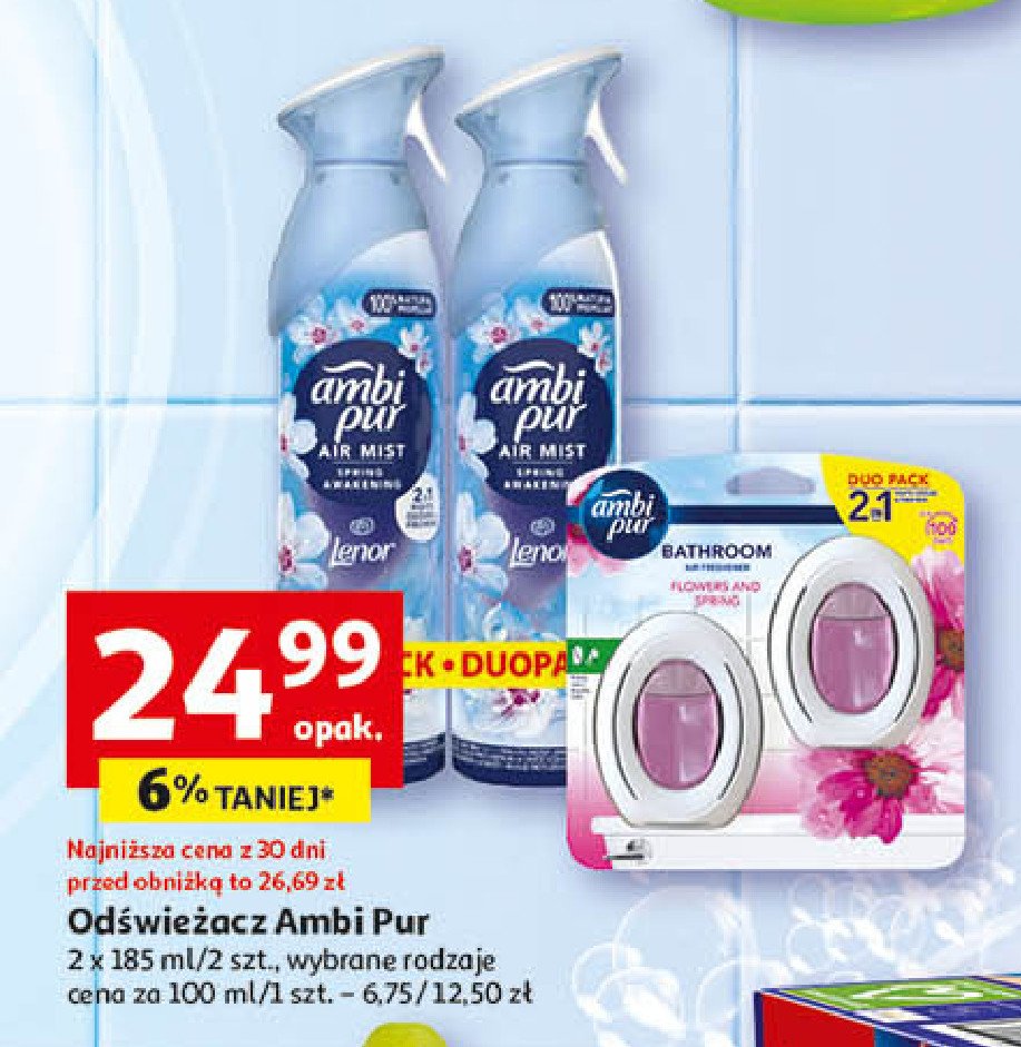 Odświeżacz powietrza flowers & spring Ambi pur bathroom promocja