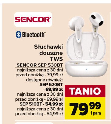 Słuchawki sep 510 bt Sencor promocja w Carrefour