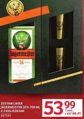 Likier Jagermeister 35% 700 ml z 2 kieliszkami - zestaw promocja w Selgros