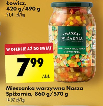 Mieszanka warzywna z kukurydzą Nasza spiżarnia promocja w Biedronka