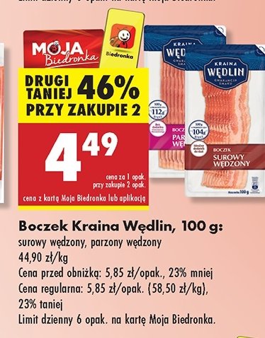 Boczek parzony Kraina wędlin promocja w Biedronka