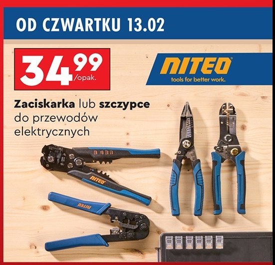 Szczypce proste Niteo tools promocja w Biedronka