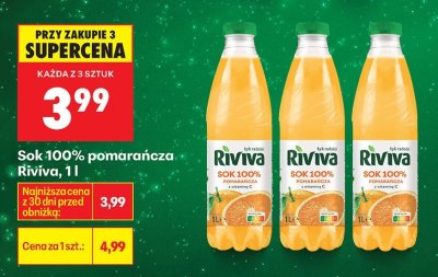 Sok 100% pomarańcza Riviva promocja w Biedronka
