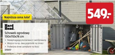 Schowek ogrodowy 130x110x74 cm Hard Head promocja w Jula