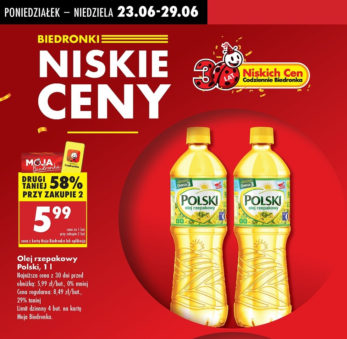Olej rzepakowy Polski promocja w Biedronka