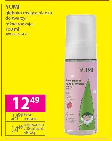 Pianka głęboko myjąca do twarzy intensywne nawilżenie Yumi cosmetics promocja