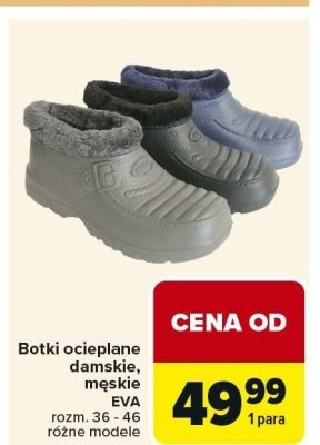 Botki ocieplane damskie, męskie EVA promocja w Carrefour