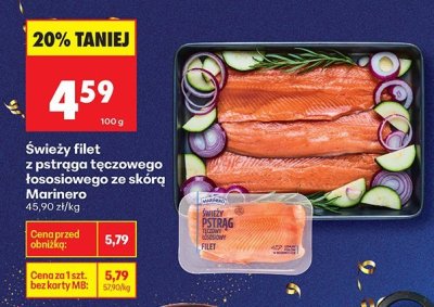 Świeży filet z pstrąga tęczowego łososiowego ze skórą Marinero promocja w Biedronka