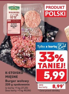 Burger wołowy K-Stoisko Mięsne promocja w Kaufland